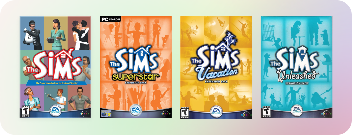 "The Sims" extension packs 