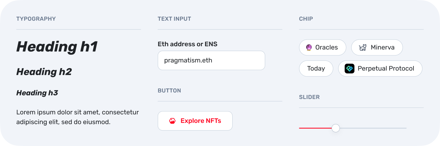 Selection of Figma components